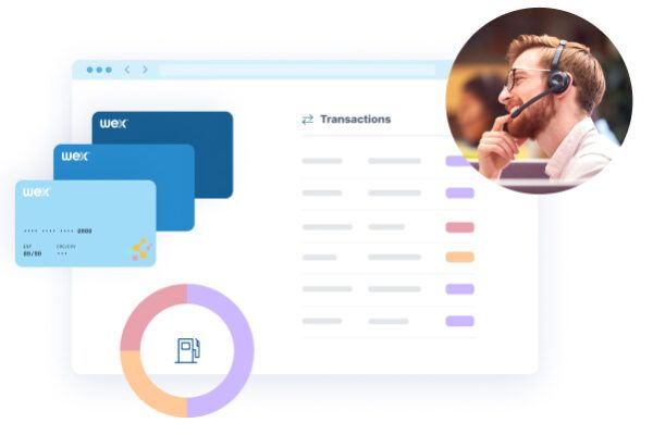 A person using an app to track WEX Card transactions