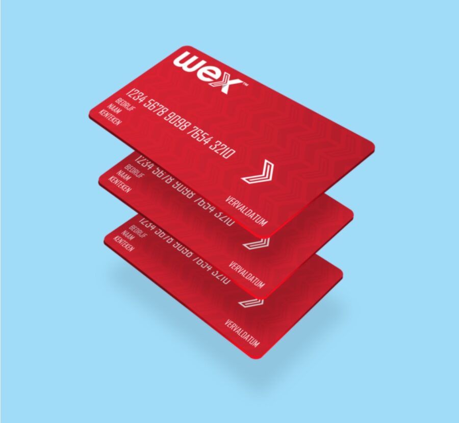 A stack of WEX fleet cards