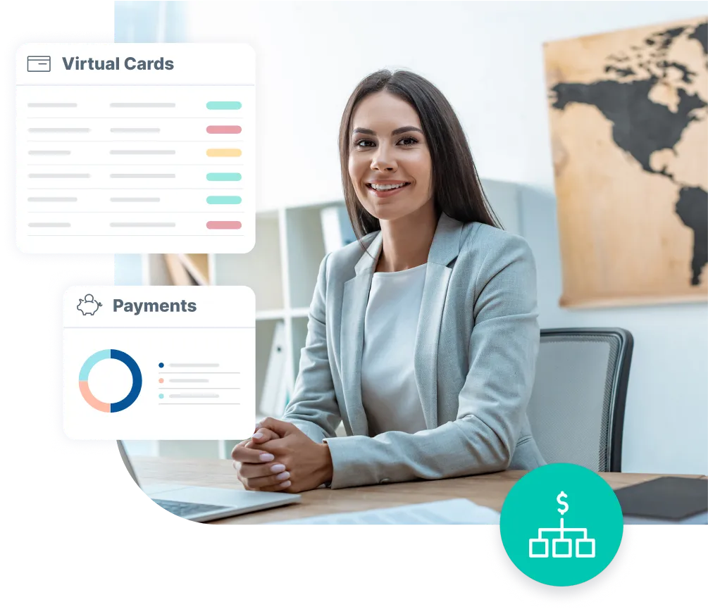 A smiling woman using WEX applications for travel payments