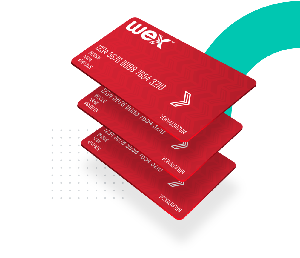 Un tas de cartes de flotte WEX