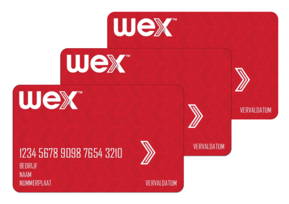 Trois cartes WEX empilées