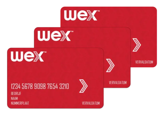 Trois cartes WEX empilées