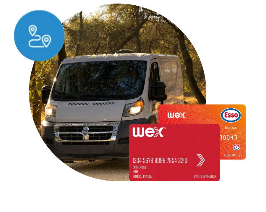 Un van avec deux cartes carburant WEX