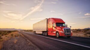 Long-haul vehicle on the road