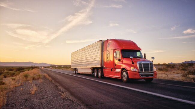 Long-haul vehicle on the road