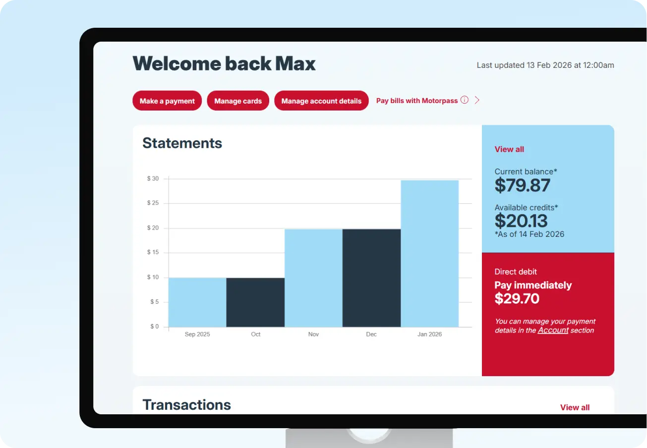 WEX Motorpass dashboard