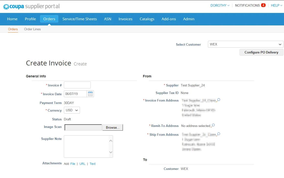 general information about creating an invoice