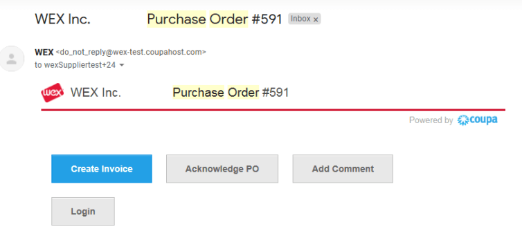 create an invoice via email