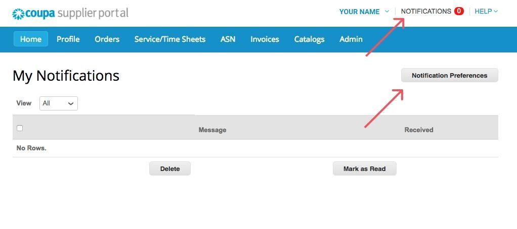 Portal Overview - Notificiations