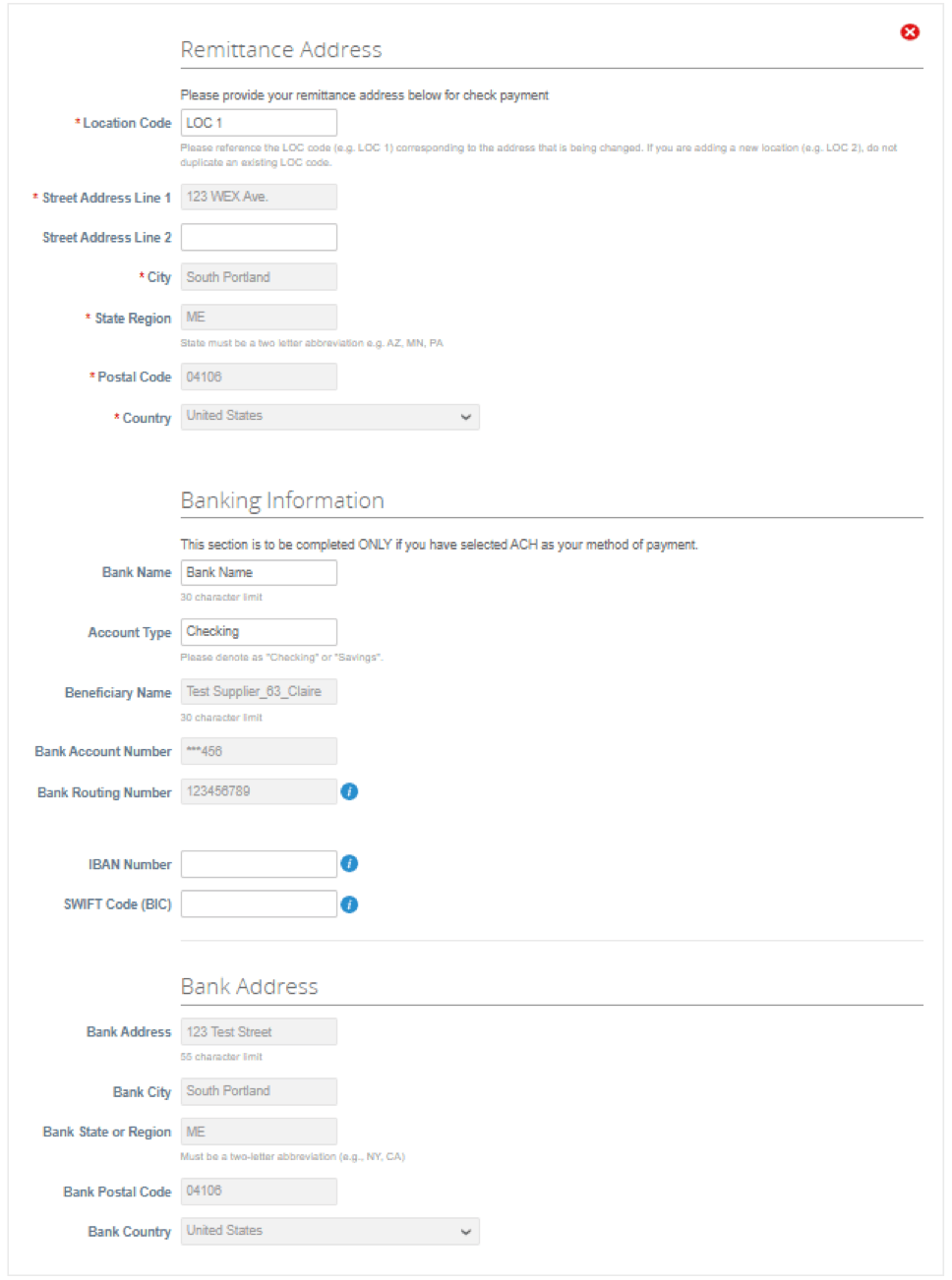 billing info - vendor update form