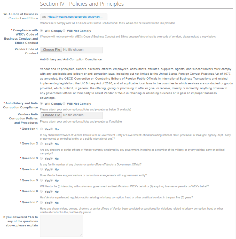 vendor update form