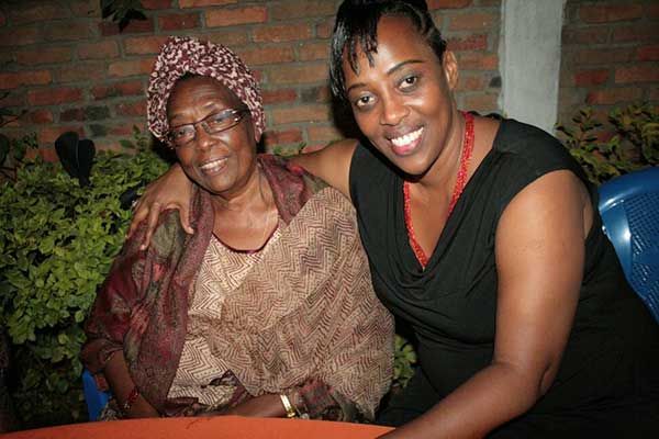 Ruvakubusa and her mother at a family birthday party in Burundi