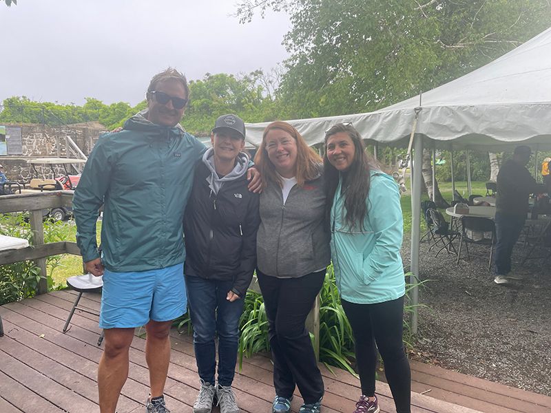 WEXers arriving on Cow Island for a day of volunteering and team building