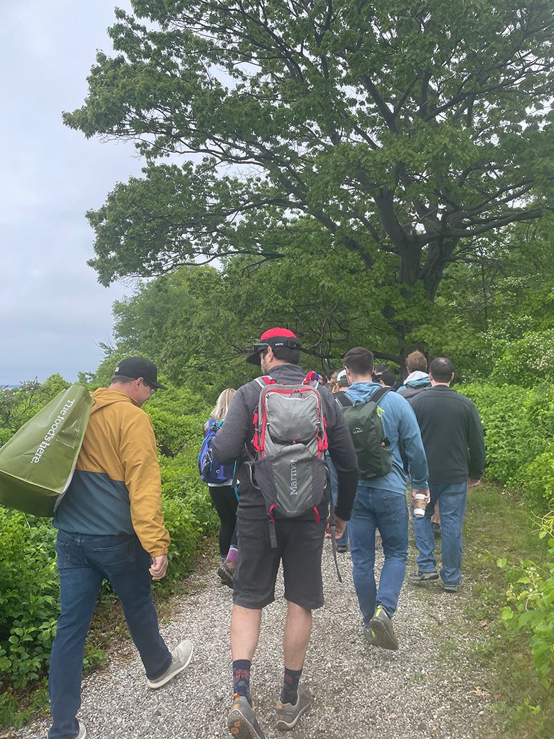 WEXers arriving on Cow Island for a day of volunteering and team building