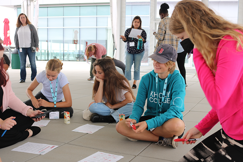 Girls Who Code collaborating on WEX's rooftop space