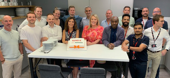 WEXers celebrating Pride in its London office.