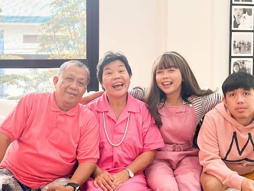 Mansy with his family in the Philippines 