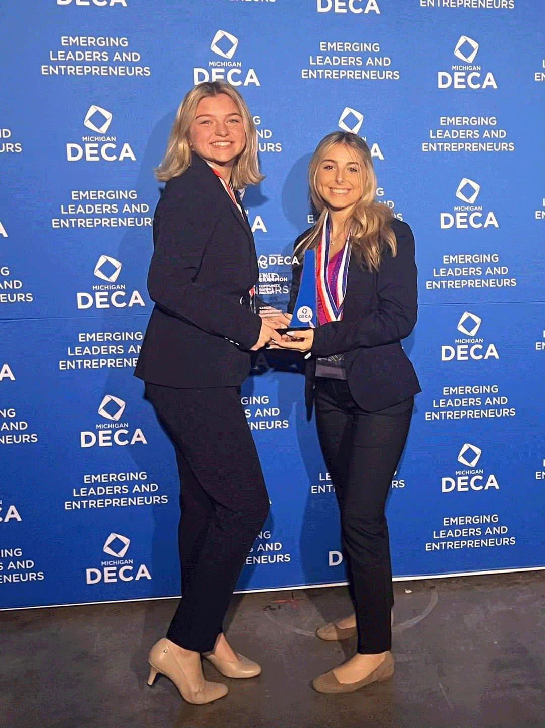 DECA participants celebrating the event 