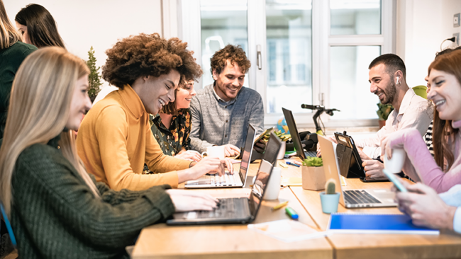 young people at work on computers