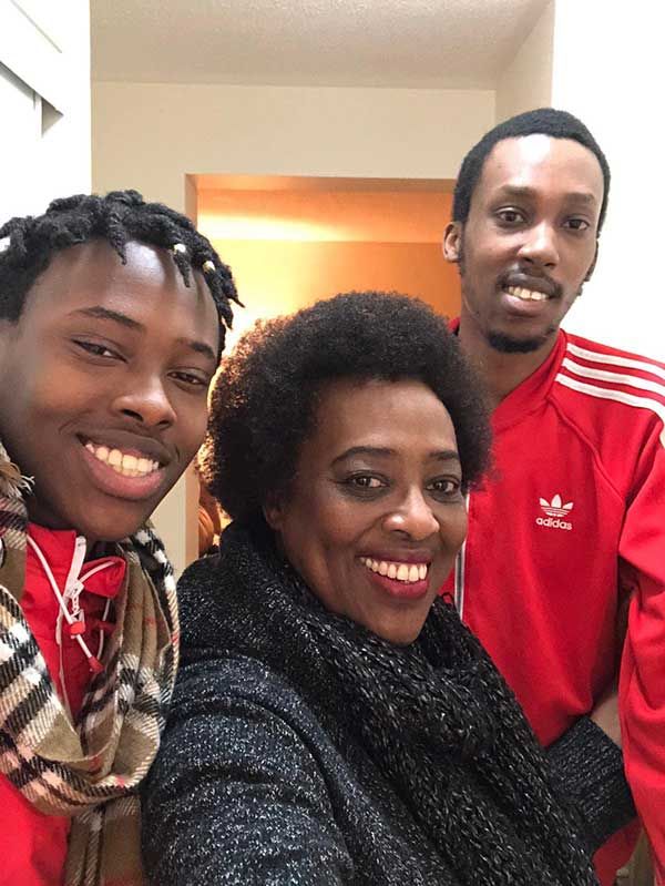 Ruvakubusa with her two sons, Nick and Sam visiting in Ottawa