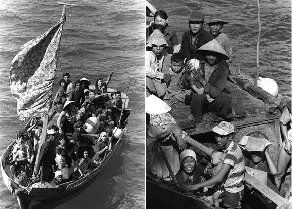 Photos by Phil Eggman of Refugees fleeing Vietnam