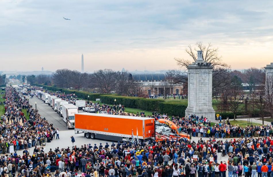 Wreaths being delivered to Arlington National Cemetery
