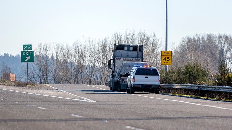 truck being pulled over by law enforcement