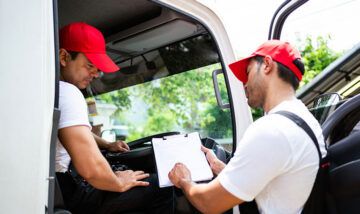 workers in commercial vehicle