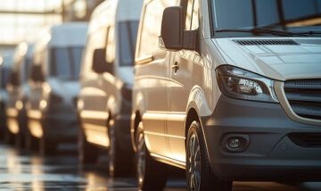 row of commercial vehicles